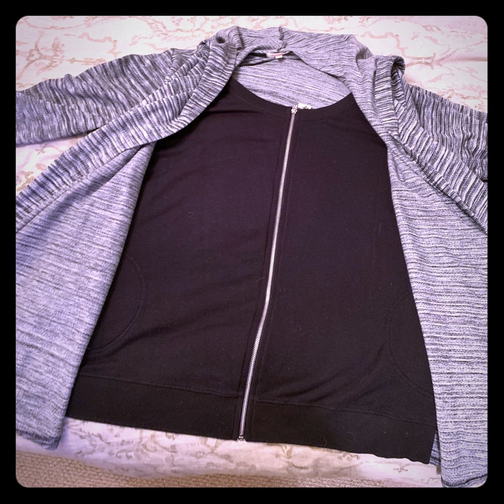 Beach hoodie yoga top with internal tank 2X